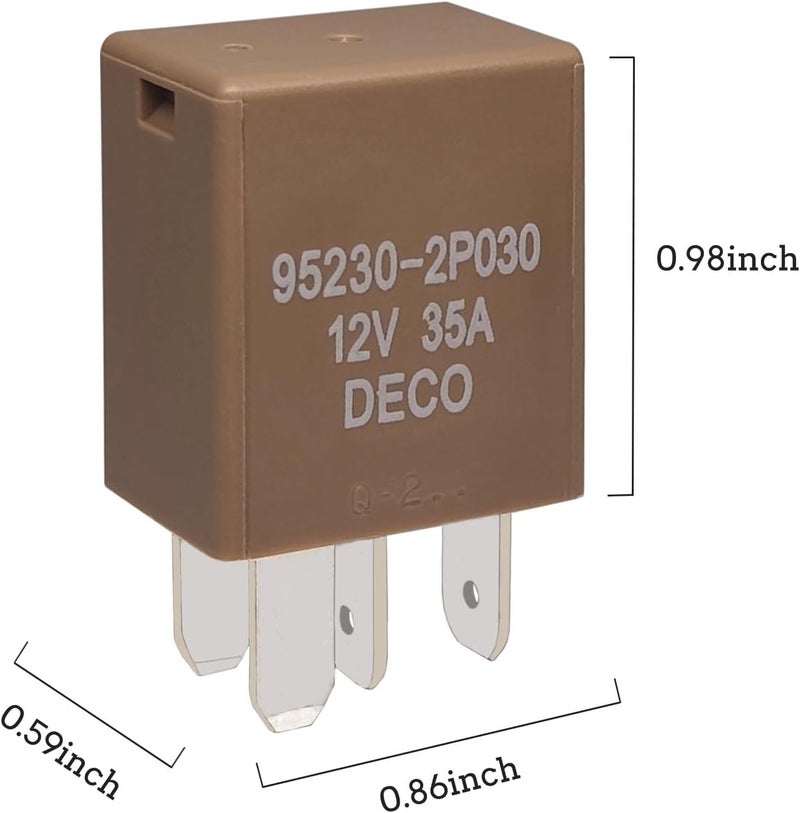 Casalytics Relay 95230-2P030 (Pack of 4) - 12V 35A 4 Pins Multi-Purpose Power Relay, Compatible for Hyundai, Kia Vehicles - Image 2